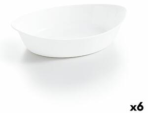 Поднос за сервиране Luminarc Smart Cuisine Овал Бял Cтъкло 25 x 15 cm (6 броя)