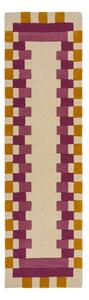Жълто-розова ръчно изработена вълнена пътека 60x230 cm Kai Wool Border – Flair Rugs