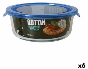 Кръгла Кутия за Обяд с Капак Quttin Син 900 ml (6 броя)