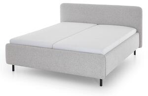 Светлосиво двойно легло 140x200 cm тапицирано без ламелно дъно Primo – Meise Möbel