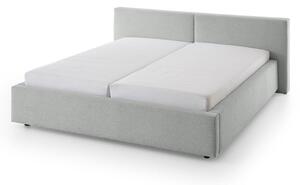 Сиво тапицирано двойно легло без ламелно дъно 140x200 cm Cube – Meise Möbel