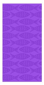Лилава памучна плажна кърпа 70x140 cm Fishes – B.E.S