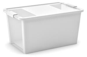 Бяла пластмасова кутия за съхранение с капак 55x35x28 cm Bi-Box L – KIS