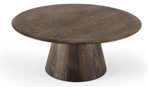 Кафява кръгла масичка за кафе от масивен дъб ø 80 cm Mushroom – Gazzda