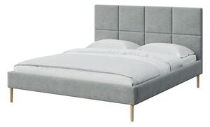 Сиво двойно тапицирано легло с включена подматрачна рамка 140x200 cm Alano – MESONICA