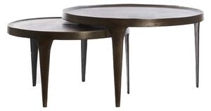 Кафяви кръгли масички за кафе в комплект от 2 бр. ø 75 cm Tobias – Light & Living