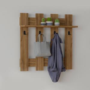 Стенна закачалка TopMebel от меламин в орех цвят 70x18x70cm
