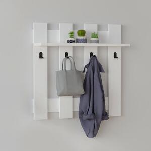 Стенна закачалка TopMebel от меламин в бял цвят 70x18x70cm
