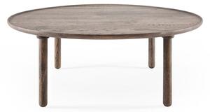 Кафява кръгла масичка за кафе от масивен дъб ø 100 cm Mu – Gazzda