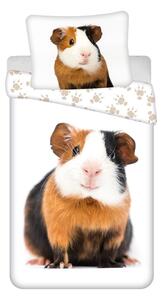 Бяло единично памучно детско спално бельо 140x200 cm Guinea Pig – Jerry Fabrics