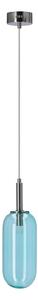 Синьо LED висящо осветително тяло със стъклен абажур ø 13 cm Fiuggi – Candellux Lighting