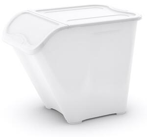 Бяла пластмасова кутия за съхранение с капак 55x39x46 cm All In Box – KIS