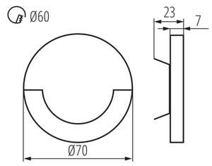 Kanlux 27559 - LED стенен осветител за стълбище SOLA LED/0,8W/12V 3000K