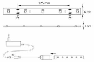 RGB LED Димируема лента Wi-fi LED/8W IP65 2м Tuya