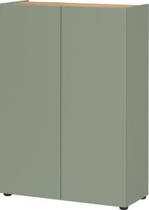 Светлозелено шкафче от декор от дъб 74x105x33 cm Alviano – Germania