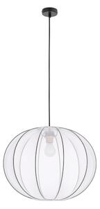 Бяло висящо осветително тяло с текстилен абажур ø 52 cm Mellow – Candellux Lighting