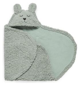 Jollein - Одеяло за повиване fleece Bunny 100x105 см пепеливо зелен