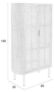 Витрина от масивно каучуково дърво в естествен цвят 80x140x38 cm Yaz – White Label