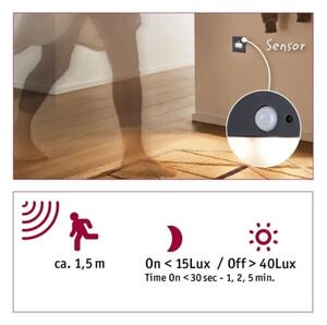 Paulmann  93135 - LED/1,2W Лампа за стълбище със сензор EDGE 230V черен
