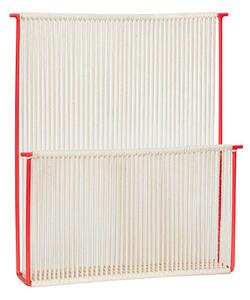 Hübsch - String Wall Magazine Holder Red/White Hübsch