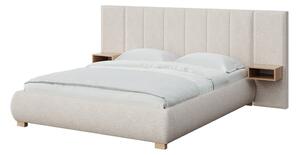 Кремаво двойно тапицирано легло с включена подматрачна рамка 140x200 cm Fioro – MESONICA