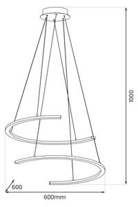 LED Пендел DOUBLEMOON LED/30W/230V черен