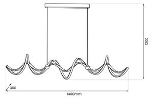 LED Пендел COLIA LED/55W/230V черен/златист