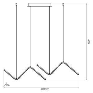 LED Пендел VERTE 2xLED/11W/230V черен