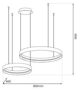 LED Пендел ORBITA LED/72W/230V бял/черен