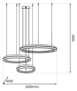 LED Пендел GRAVITY LED/108W/230V черен