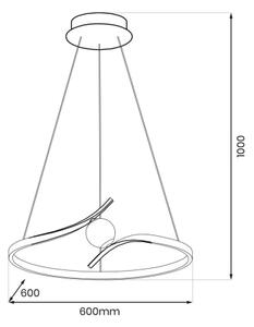 LED Пендел PERLA LED/34W/230V черен