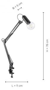 JUST LIGHT. 14773-18 - Настолна лампа с щипка TURN ME 1xE27/60W/230V черен