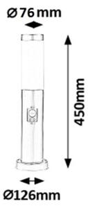 Rabalux 8267 - Екстериорна лампа със сензор INOX TORCH 1xE27/25W IP44