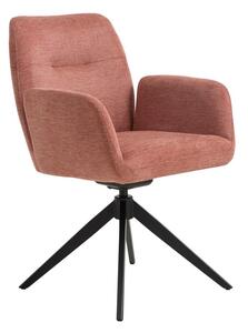 Розов тапициран трапезен стол с подлакътници Roxana – Unique Furniture