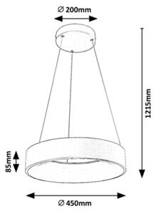 Rabalux - LED регулируем полилей на кабел 24W 230V 3000-6000K + DO