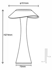 Globo 21025C-LED Димируема акумулаторна настолна лампа AMBRA LED/2,5W/3,7V 2700K/4500K/6500K бял