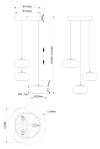 Globo 15744-3HN - LED Пендел QUINTARA 3xLED/6W/230V