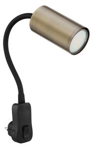Globo 57911DPM - Аплик с щепсел ROBBY 1xGU10/25W/230V черен/месинг