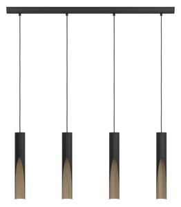 Eglo 901733 - LED Пендел BARBOTTO 4xGU10/4,5W/230V 3000K черен/кафяв