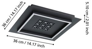 Eglo 901192 - LED Димируем плафон BALAZOTE LED/21,4W/230V черен + д.у