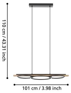 Eglo 901714-LED Димируем полилей BOYAL 2xLED/12,5W/230V+LED/15,5W бежов/черен