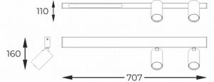 Zuma Line S230757203 - LED точково осветително тяло MANNARI 2xGU10/5W/230V + LED