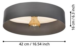 Eglo 901745 - Плафон DUAIA 1xE27/40W/230V сив