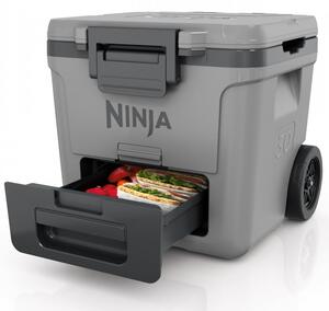 Хладилна кутия Ninja FrostVault FB230EUGY, 28 л, Пасивна, 48 кена, Поддържа лед до 5 дни, Сухо отделение, Колела, Сив
