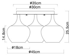 Globo 15548-3DW - Полилей за повърхностен монтаж MAXY 3xE27/40W/230V бял