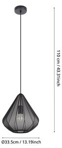 Eglo 43994 - Пендел 1xE27/40W/230V Ø 33,5 см черен