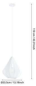 Eglo 43996 - Пендел DOLWEN 1xE27/40W/230V Ø 33,5 см бял