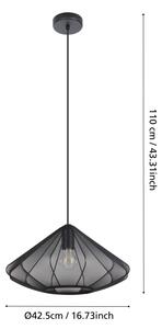 Eglo 43995 - Пендел DOLWEN 1xE27/40W/230V Ø 42,5 см черен