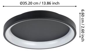 Eglo 901251 - LED Димируем плафон LORETELLO LED/12W/230V черен + д.у