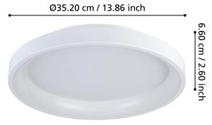 Eglo 901248 - LED Димируем плафон LORETELLO LED/12W/230V бял + д.у
